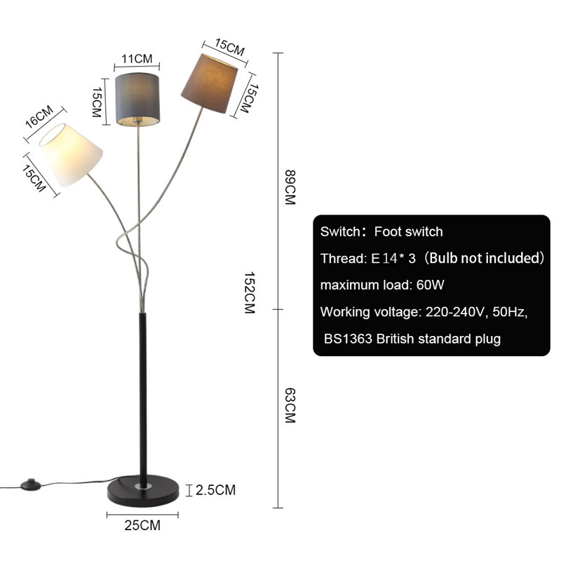 152cm Polished Torchiere Floor Lamp