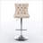 2PCS Velvet Swivel Tufted Back Barstools With Metal Silver Base-1866175922