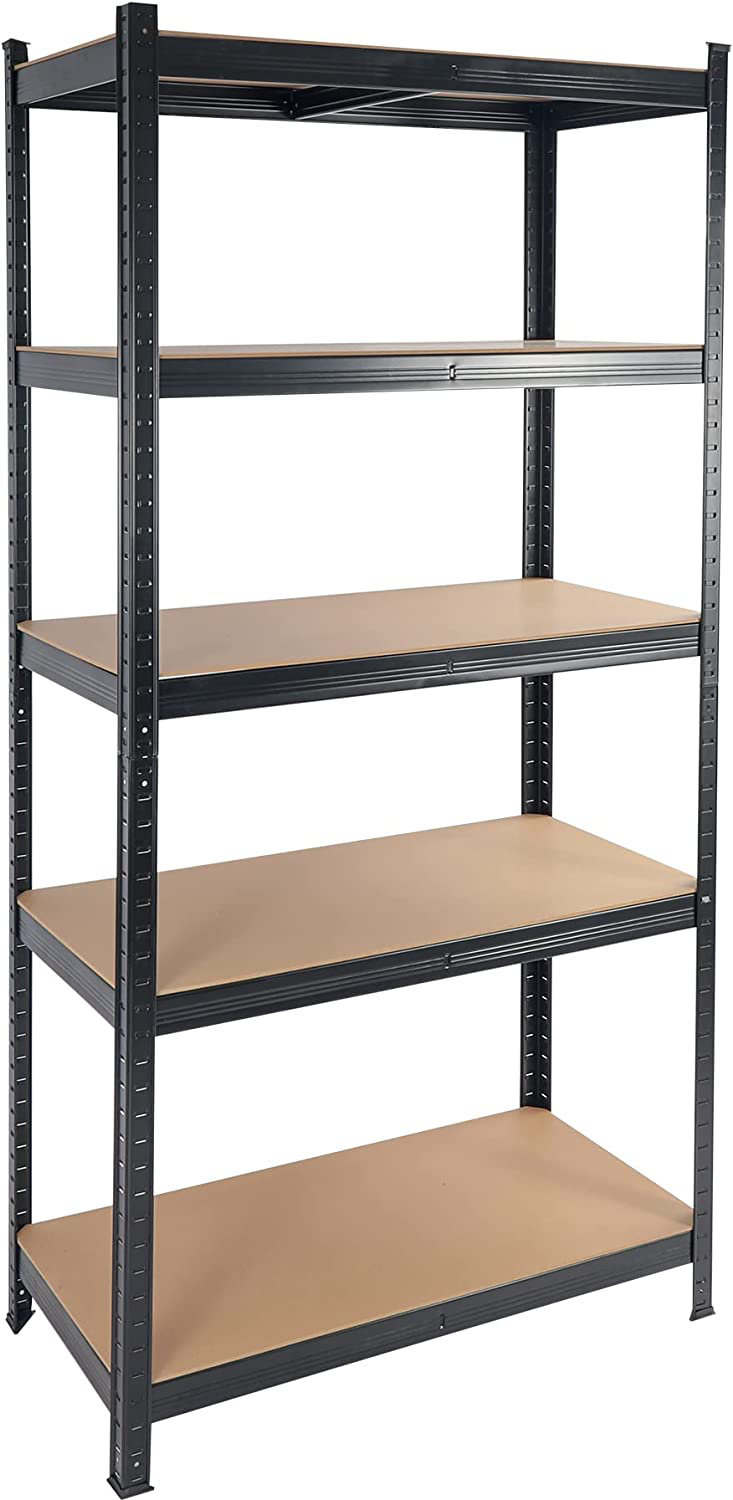 Lundys 71 H x 35.5 W x 16 D 5-Tier Adjustable Metal MDF Storage Rack Shelves Boltless Shelving The Twillery Co. Finish: Black