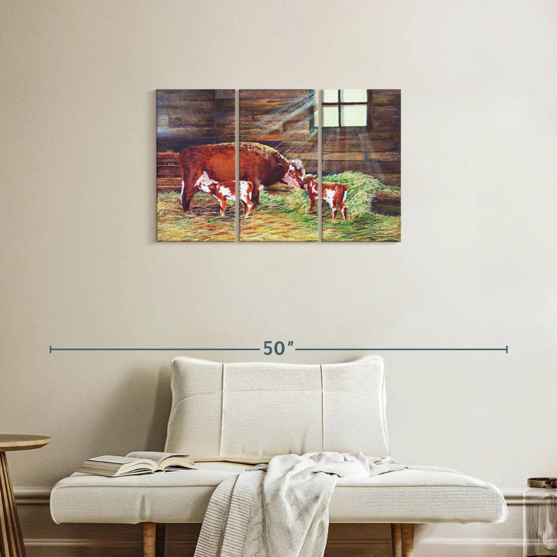 Cattle Family Painting, 20" H x 33" W