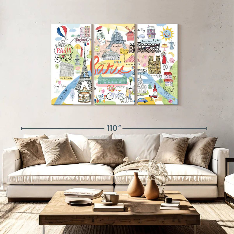 Carte de Paris, H 48 po x l 74 po