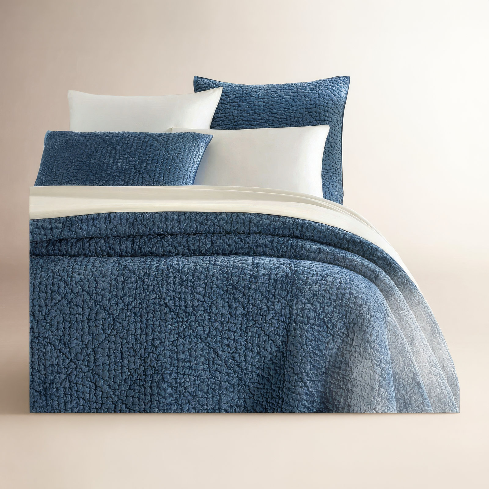 Parisienne Velvet Quilt, King Quilt, Slate
