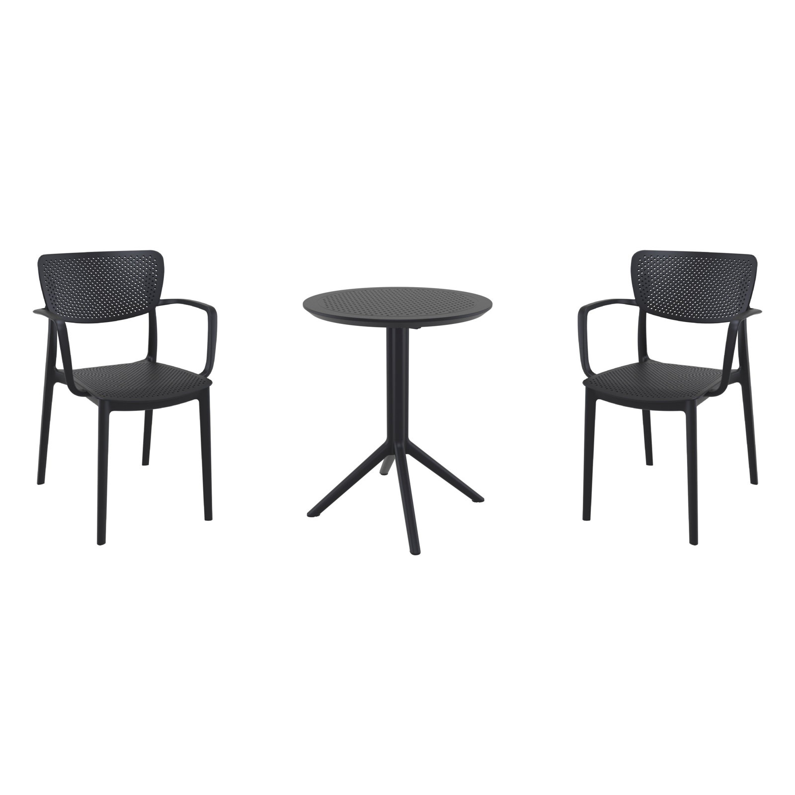 Farrah 24" Patio Bistro Set, Black