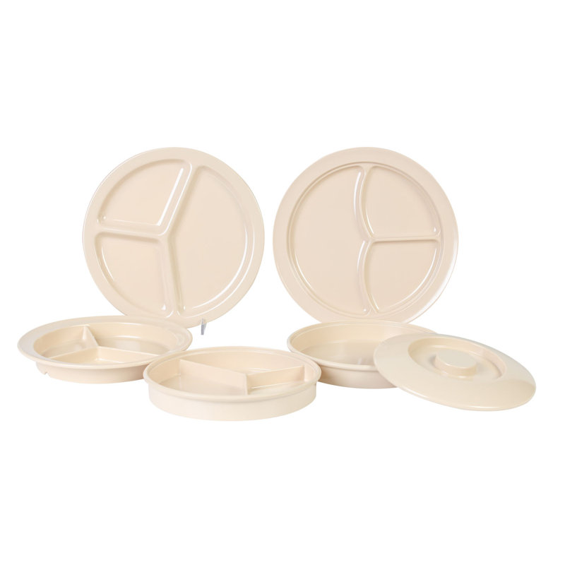 Thunder Group Inc. Nustone Melamine Divided Serving Dish, Pearl