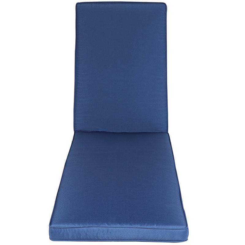 Chaise Lounge Cushion Mat Cover - Navy Blue, Breathable Material, Protected, Fade Proof, Removable Zipper, Stable Foam Filling Blue Patio Seat Weather , Covers, High Density