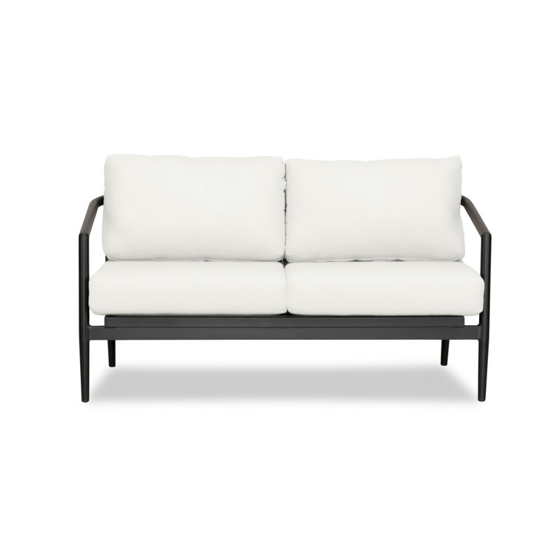 Olio Outdoor 2 - Seat Loveseat, Black, Canvas Natural Sunbrella® Canvas