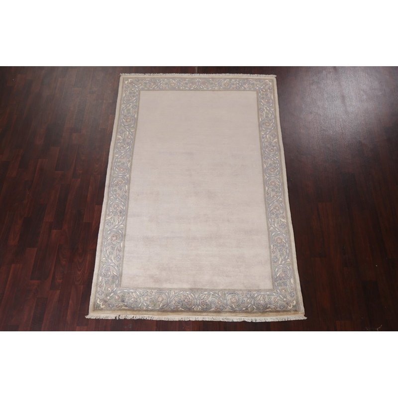 Amy-May One-of-a-Kind 5'4" X 8'0" Wool Area Rug in Beige