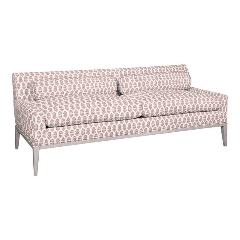 Canapé avec pied de lit 72,5 po Jacen, Perigold Francine Dusty Rose, Gris colombe