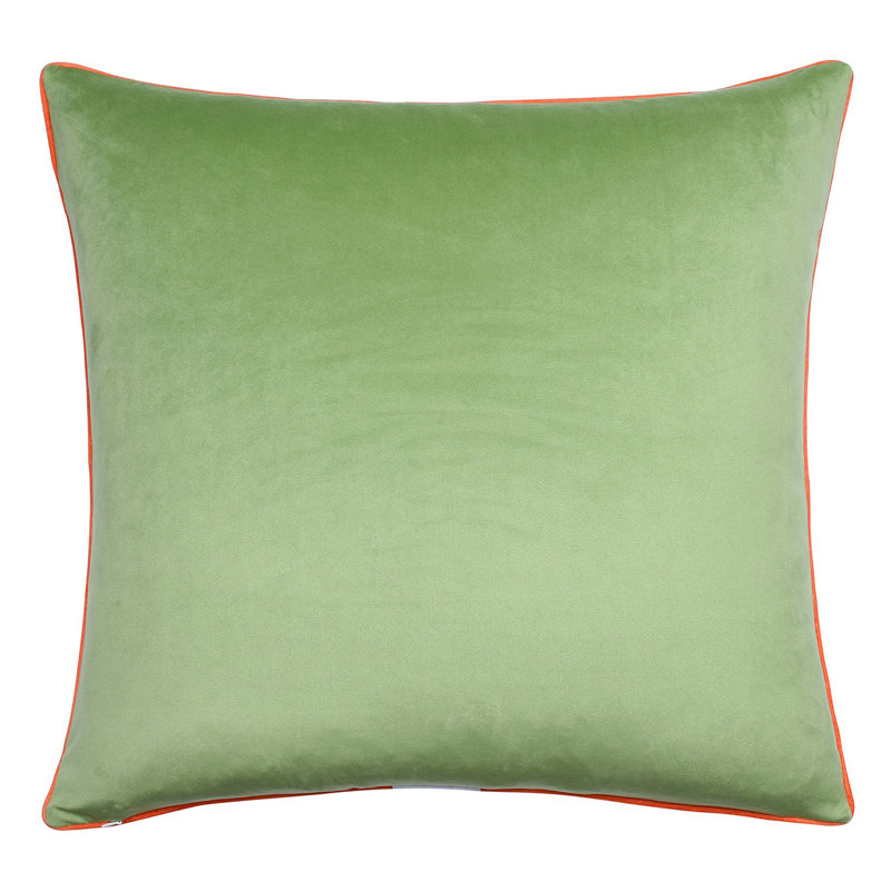 Floral Print and Green Velvet Double Sided Pillow