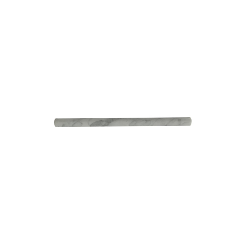 Bianco Carrara 0.75" x 12" Polished Marble Pencil Liner Tile Trim in White