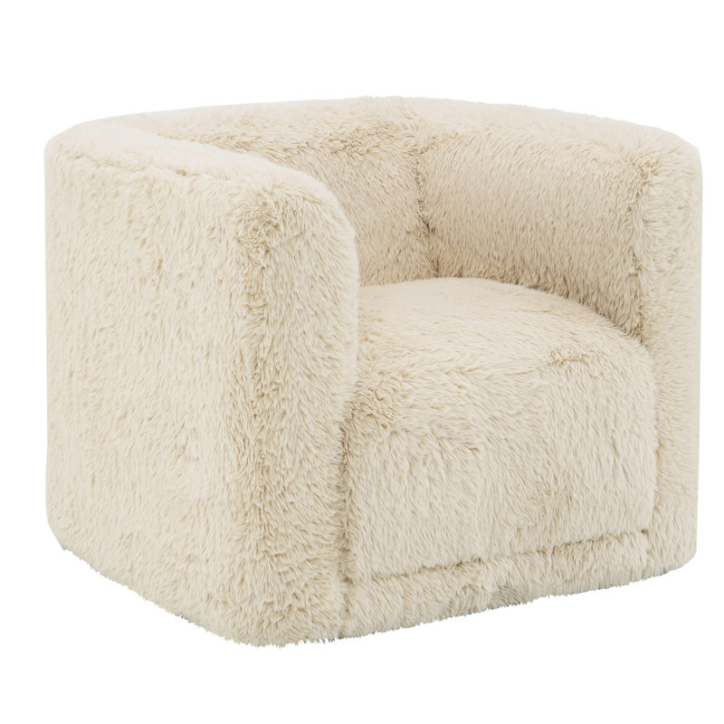 Fauteuil beige pivotant sable - Coussins serrés pour plus de confort et d'élégance