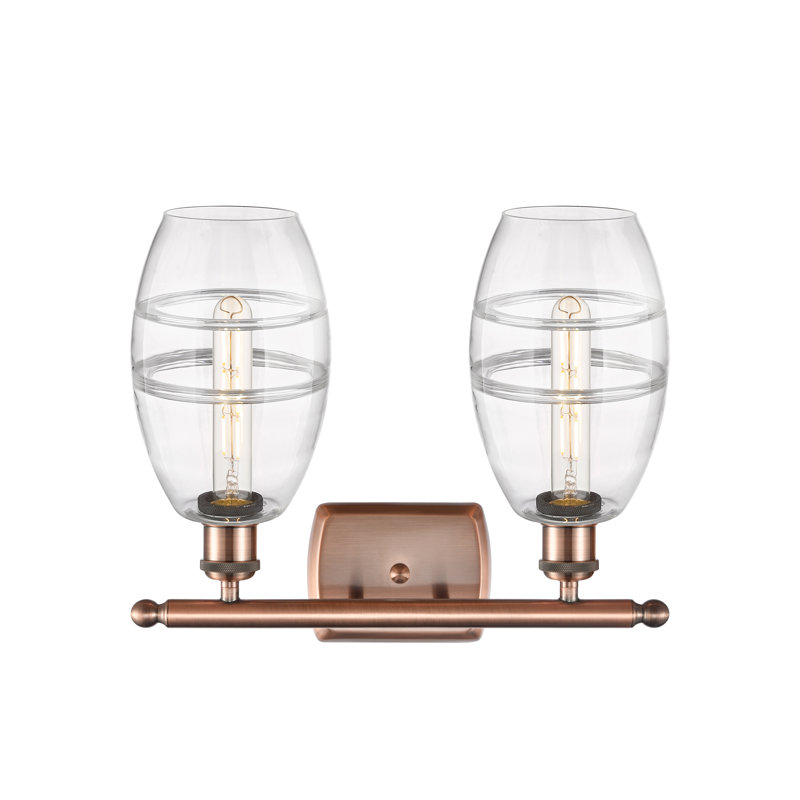 Bettylou 2 - Light Dimmable Vanity Light, Clear, Antique Copper