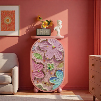 Armoire décorative embossée à motif floral