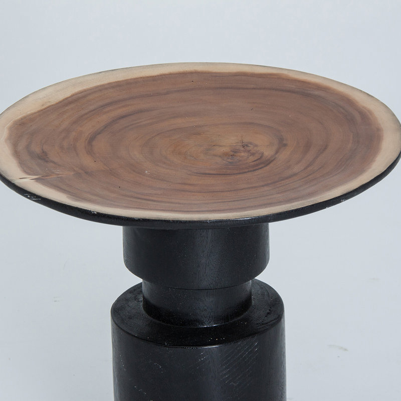 Sauris Solid Wood Drum End Table