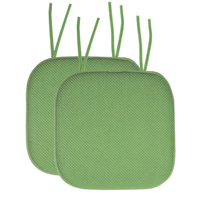 Honeycomb Memory Foam Non-Slip 16" x 16" Chair Cushion Pad with Ties