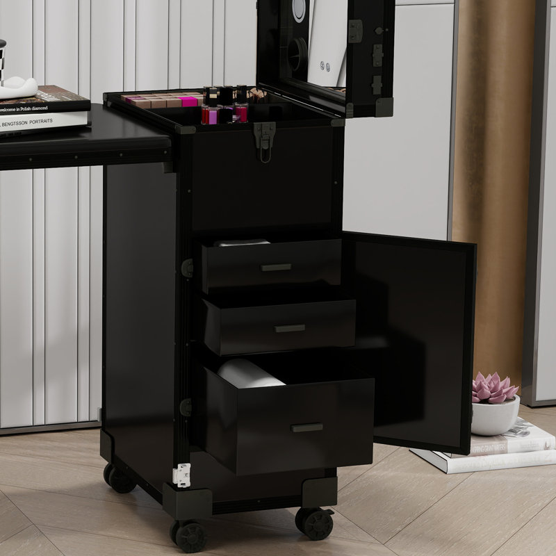 Table de manucure roulante portative, Noir