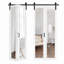 Porte de grange pliante à un vantail avec miroir, 213 cm (84 po), en bois massif fabriqué, préassemblée et peignable. Porte de grange pliante double de 127 cm x 213 cm (50 po x 84 po) avec trousse de quincaillerie d'installation (idéale pour les petits placards, le garde-manger, la buanderie et la salle de bain).-101783514