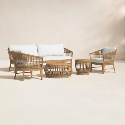 Dunkirk 5 Piece Sofa Seating Group with Sunbrella Cushions