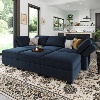 Velvet Sectional Sofa Living Room Couch Apartment Storage Modular Sofa Bed