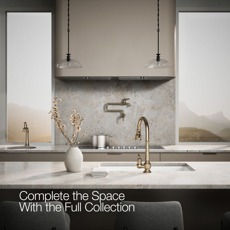Artifacts Pull Down Bar Faucet, Vibrant Brushed Bronze