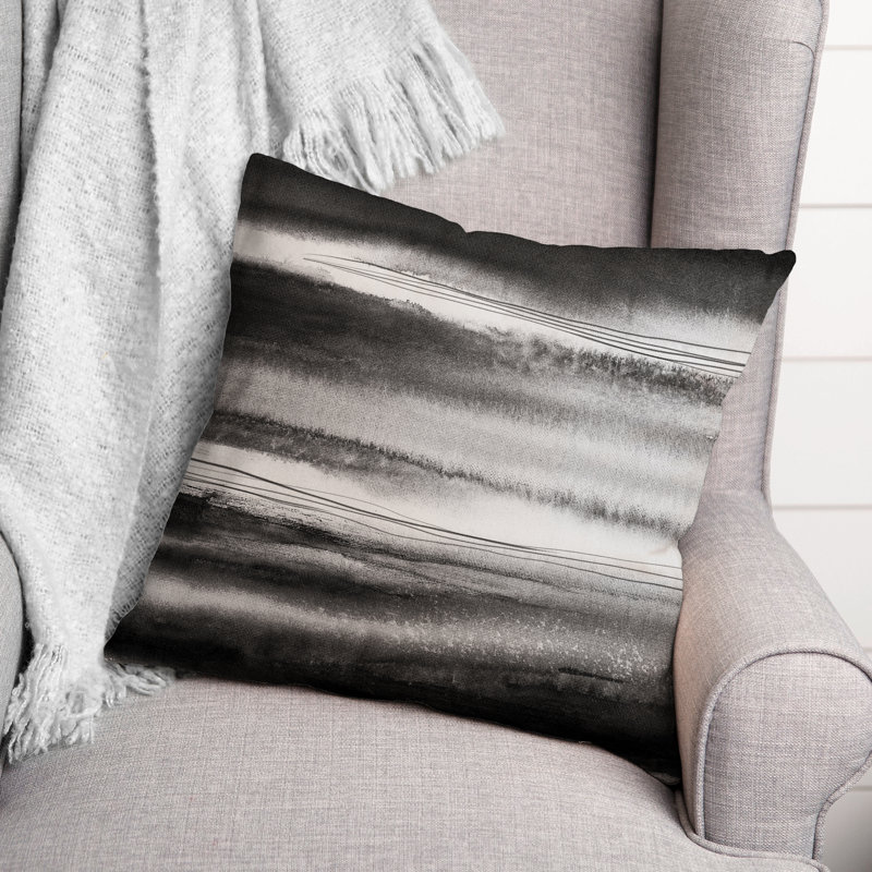  Housse et insert de coussin extérieur Waves, Noir