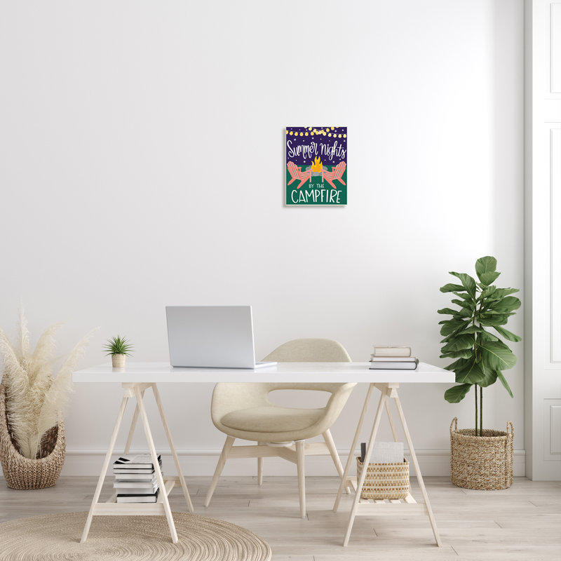 «59_Summer Nights By Campfire», art mural sur toile tendue ciel étoilé par Taylor Shannon Designs, H 15 po x l 10 po