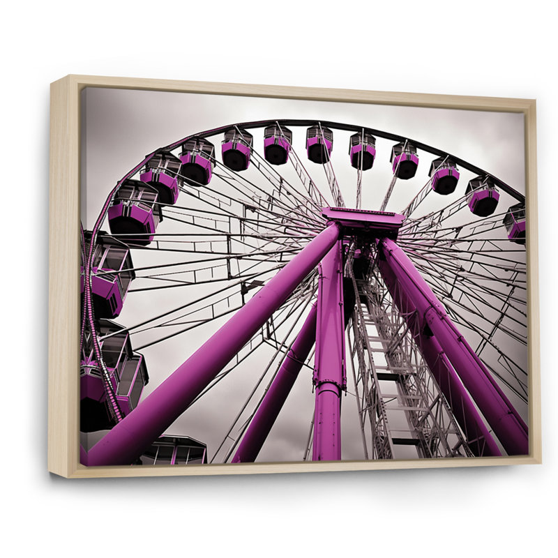 «Amusement Parks Whirling Wheels», reproduction sur toile, H 24 po x l 32 po x P 1 po, Cadre naturel flottant