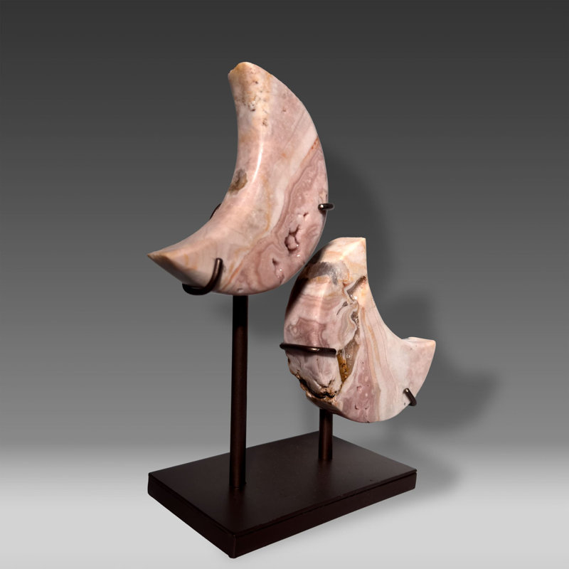 Pink Amethyst Crescent Moon Display