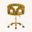 Chaise de bureau pivotante moderne en velours avec dossier à bulles et base dorée Modern-782404107