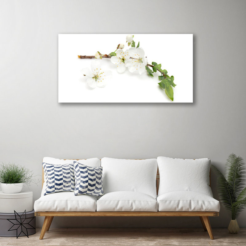 Nature Flower Branch 1 Piece Wall Art on Glass