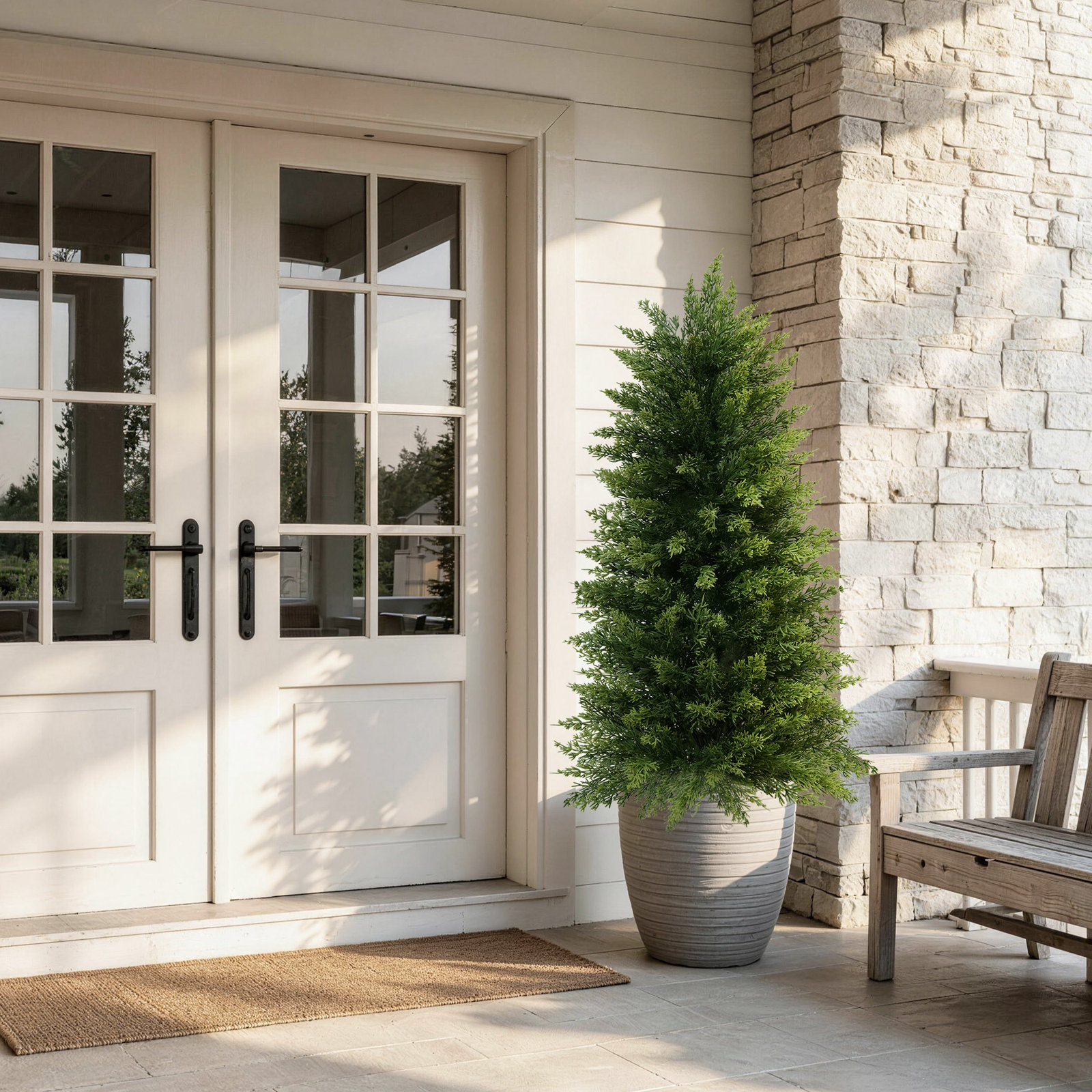 Cypress Topiary in Pot, 38'' H x 21'' W x 18'' D, 2