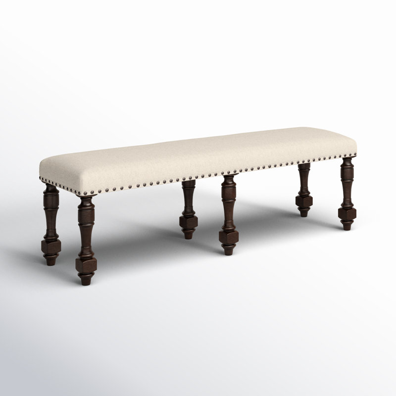 Elhaam Linen Blend Upholstered Bench, Espresso