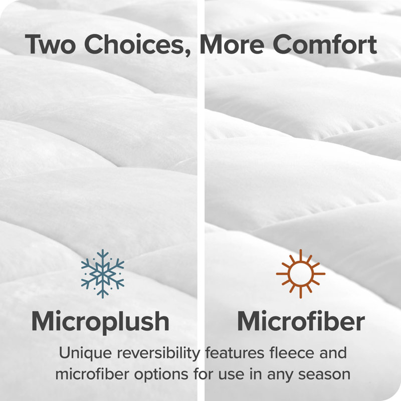 California King White Down Alternative Pillow-Top Mattress Pad