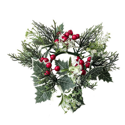 Candle Rings Wreath Table Centerpiece Artificial Leaves Greenerys Candleholders Wreaths For Tabletop Festivals Easter Party Wedding