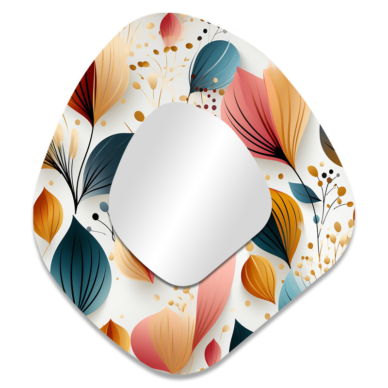 Miroir mural bohémien irrégulier Botanical Pastel, 35 po x 31 po