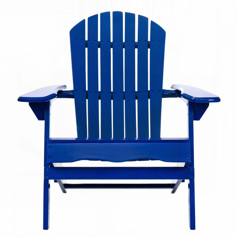 Angeliz Wood Outdoor Lounge Chair, Blue