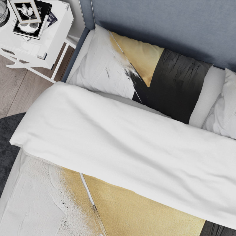 Ensemble de housse de couette en microfibre / polyester Minimal Joy, Housse de couette pour grand lit et 2 taies décor