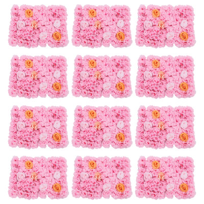 12 panneaux de fleurs artificielles avec fond de roses