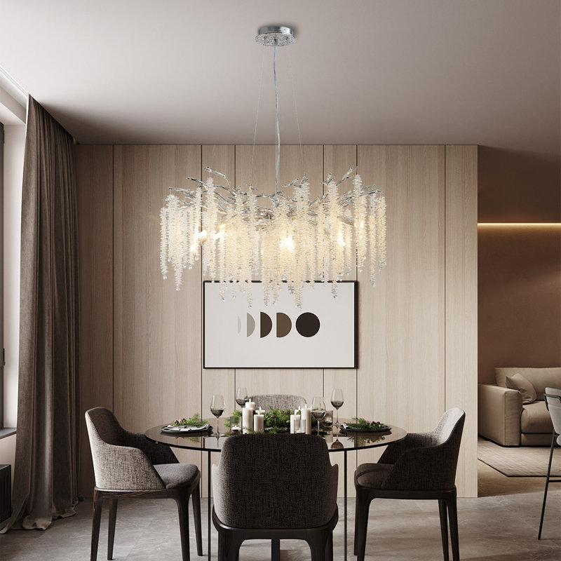 Lustre en cristal Paree, Argent argent, 10, H 19,7 po x l 30 po x P 30 po