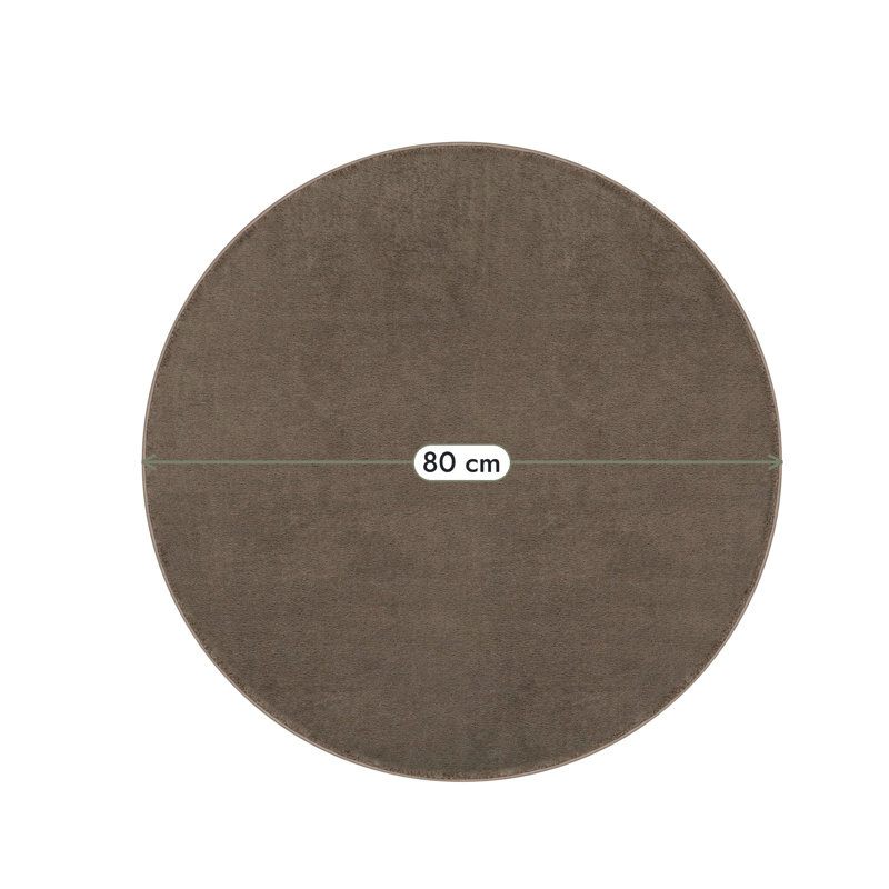 Washmellow Collection Shaggy Area Rug, 80X80 cm Round