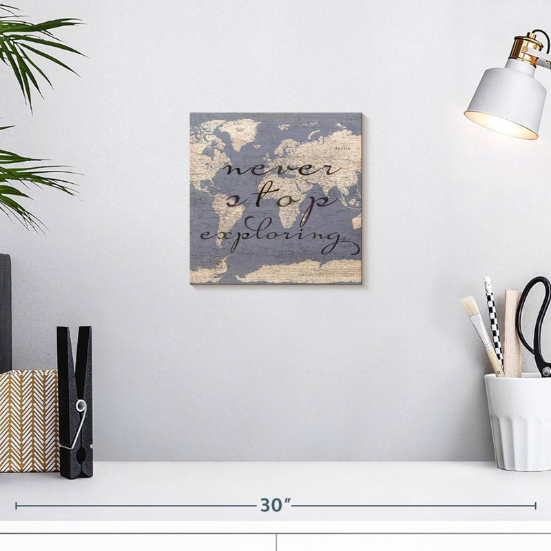 Tergel Never Stop Exploring World Map, 10" H x 10" W