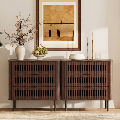 63"W Fluted TV Stand with Storage for Living Room up to 75" TVs
