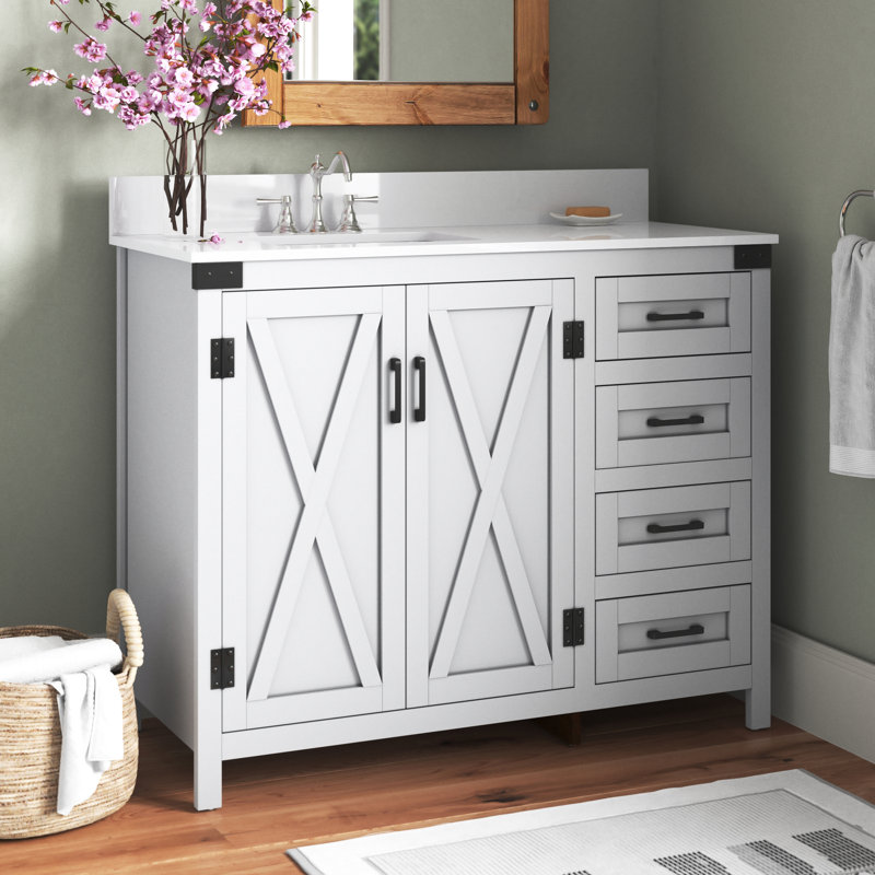 Ensemble de meuble-lavabo simple 42 po Slayton, Gris