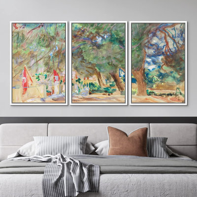Rustique campagne aquarelle pastel vibrant 3 pièces