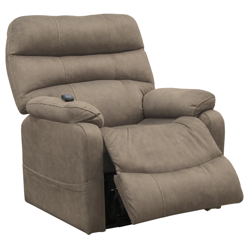 Peniste Upholstered Lift Assist Power Recliner, Taupe