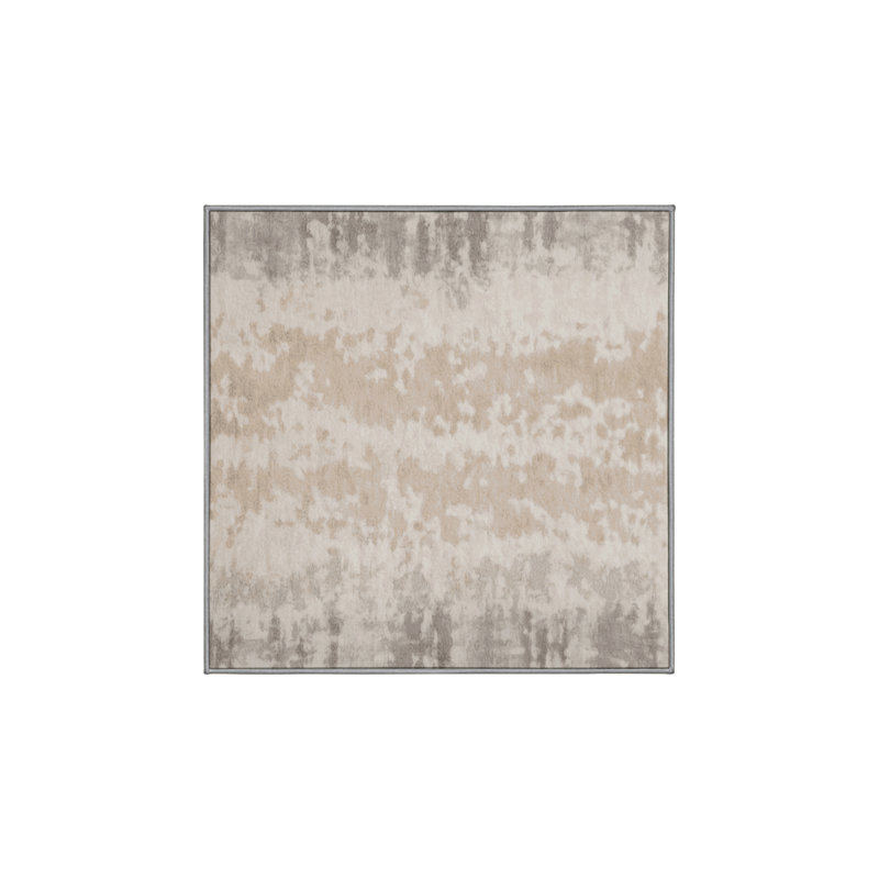 Tapis gris lavable à la machine, Carré 5 pi