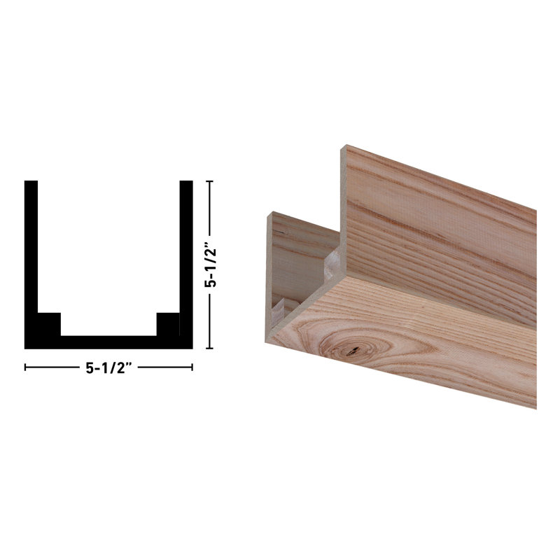 Rustic Ash Unfinished Wood Decorative Ceiling Beam 5.5" x 5.5" x 92"