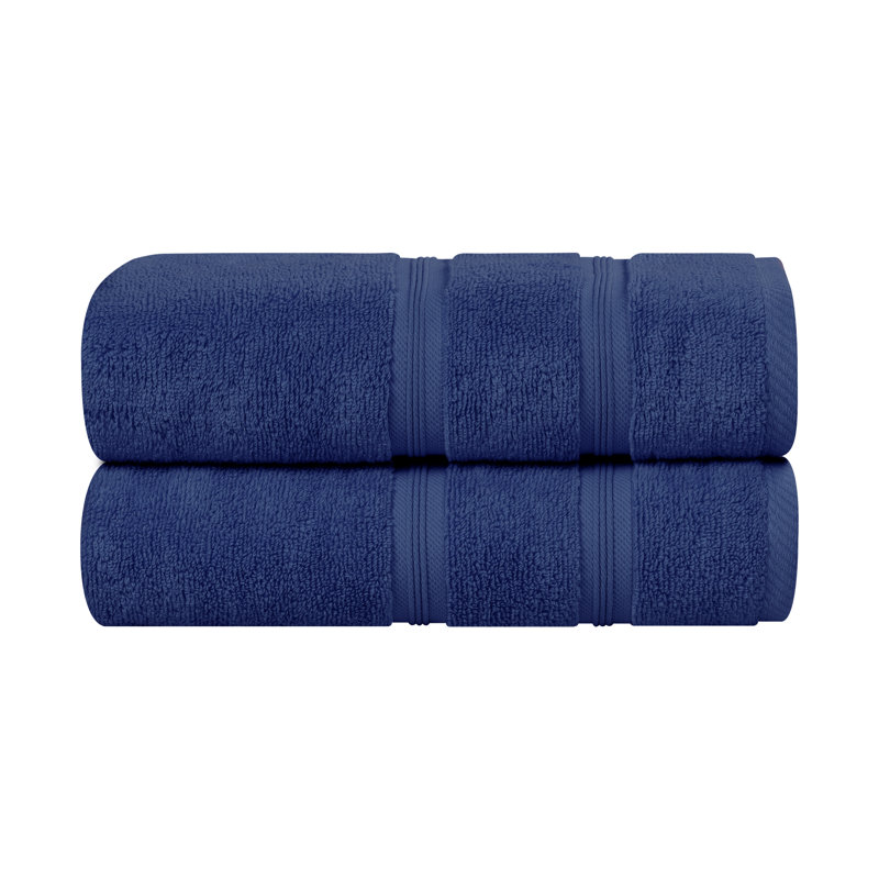 Smart Dry Zero Twist Cotton Medium Weight Bath Sheets, Navy Blue