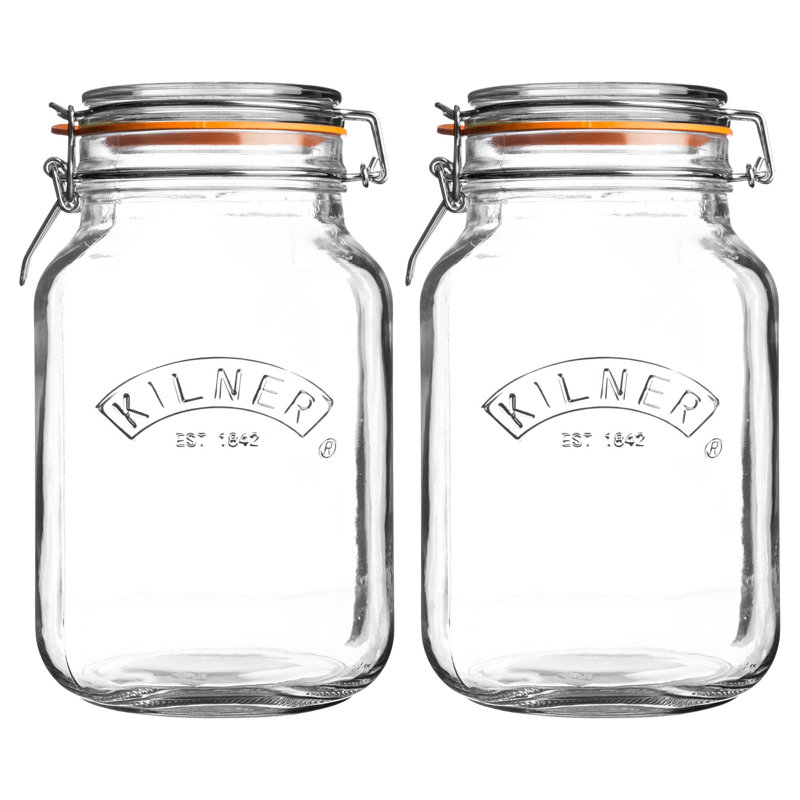 Kilner clip top square jar, 2L, 4