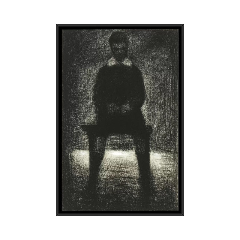 «Maurice Appert (Garconnet Assis) 1884» par Georges Seurat, reproduction d'art sur toile, H 60 po x l 40po x P 1,5 po
